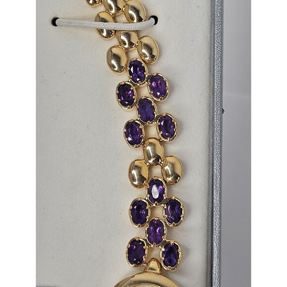 Marcel Drucker Amethyst Gold Tone Mother Of Pearl Face Ladies Quartz Watch New main image 13